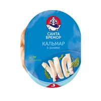 Санта Бремор Мясо кальмара в заливке соломка 180 г