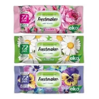 Влажные салфетки ECO Freshmaker 72 шт с крышкой и разноцветной - thumbs image 2