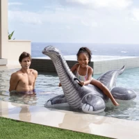 Pluta gonflabila Dinozaur Brontozaur cu manere, 178×94 cm, max. 40 kg, 3+ ani, Intex (57584) - thumbs image 2