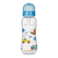 Biberon cu tetina din silicon, 250 ml, 0+, Albastru - thumbs image 1
