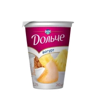 Йогурт Dolce с ананасом и дыня 3,2% 280г