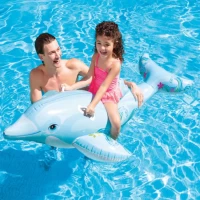 Plută gonflabilă Delfin cu mânere, 175×66 cm, max. 40 kg, 3+ ani, Intex (58535) - thumbs image 2