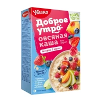 Увелка Ассорти из пяти вкусов овсяная каша быстрого приготовления, 5 пакетиков по 40 г - thumbs image 2