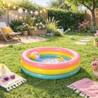 Piscină gonflabilă pentru copii Sunset Glow cu bază gonflabilă, 86×25 cm, 56 L, 1-3 ani, Intex 5892 - thumbs image 2