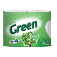 Zebra Hartie igienica 4 role 4 straturi Color Green