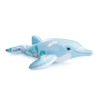 Plută gonflabilă Delfin cu mânere, 175×66 cm, max. 40 kg, 3+ ani, Intex (58535)
