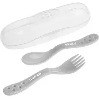Set lingura si furculita intr-o cutie Gri (A0073)