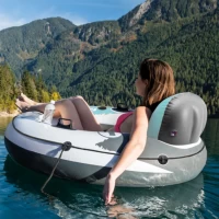 Colac gonflabil cu plasa, spatar si manere Aqua River Run 1, 135 cm, max. 100 kg, Intex (56825) - thumbs image 2