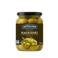 Apollon Olive verzi umplute cu cornisor 370ml