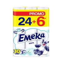 Emeka Hartie igienica, 3 straturi, 24+6 role White