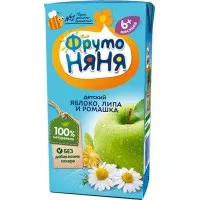 ФрутоНяня Напиток яблочный сок, экстракт лайма, ромашка 200 мл - thumbs image 2