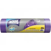 NOVAX Pungi de gunoi 35l / 15 buc cu legaturi NV PLUS 0403