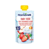 Hamanek Piure din mere, capsuna si brinza 120g