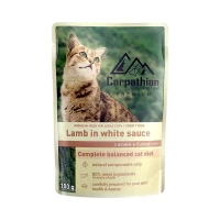 Carpathian Premium hrana pentru pisici miel in sous alb 100g