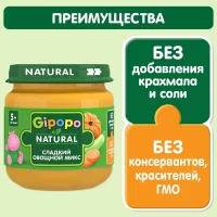 Gipopo Piure de fructe pentru copii Dovleac, Morcov, Dovlecel 80g - thumbs image 2