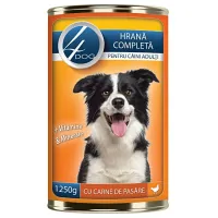 4Dog Консервы для взрослых собак из мяса курицы 1240гр