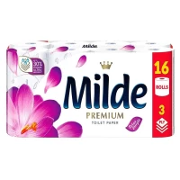 Milde Туалетная бумага, 3 слоя, 16 рулонов Relax Purple