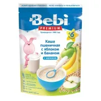 Bebi Premium Каша пшеничная молочная с яблоком и бананом  (6 м+) 200 гр.