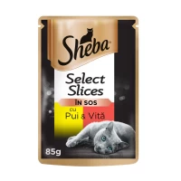 Sheba Hrana Umeda Pisici Pui si Vita In Sos Plic 85g