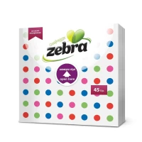 Zebra servetele de masa 33x33 45 buc Albe cu buline
