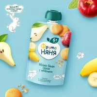 FrutoNanny Piure din mar, banan, pere si biscuiti 90g - thumbs image 3