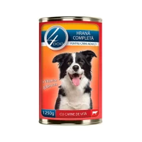 4Dog Conserva pentru caini adulti cu carne de vita 1240gr