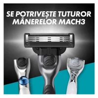 Gillette Rezerve aparat de ras Mach3 4buc Charcoal - thumbs image 4