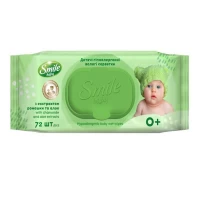 Smile Baby Servetele Umede cu clapeta Musetel si Aloe, 72 buc