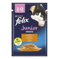 Консервований корм Felix Fantastic Junior для кошенят з куркою в желе 85 г