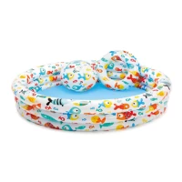 Piscină gonflabilă pentru copii Fruity Delight cu minge si colac, 132×28 cm, 248 L, 2+ ani, Intex
